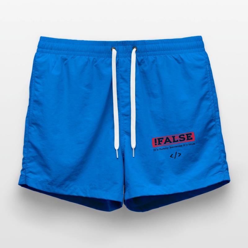 Code Debug Programmer Developer Funny Sayings Swim Trunks