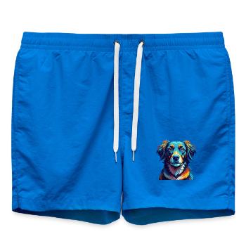 Danish Broholmer Dog Breed Colorful Cartoon Kawaii - Swim Trunks - cobalt blue - Front