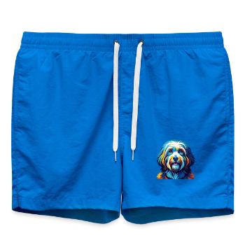 Coton De Tulear Chien Race Coloré Dessin Animé Kawaii - Short de bain - cobalt blue - Devant