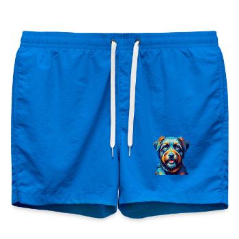 Glen Of Imaal Terrier Dog Breed Cartoon Kawaii - Swim Trunks - cobalt blue - Front