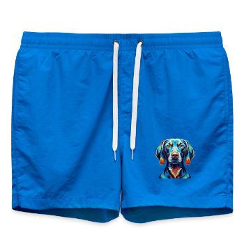 Braque de Weimar Chien Race Coloré Dessin Animé Kawaii - Short de bain - cobalt blue - Devant