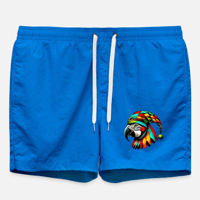 Harlequin Parrot - Swim Trunks - cobalt blue