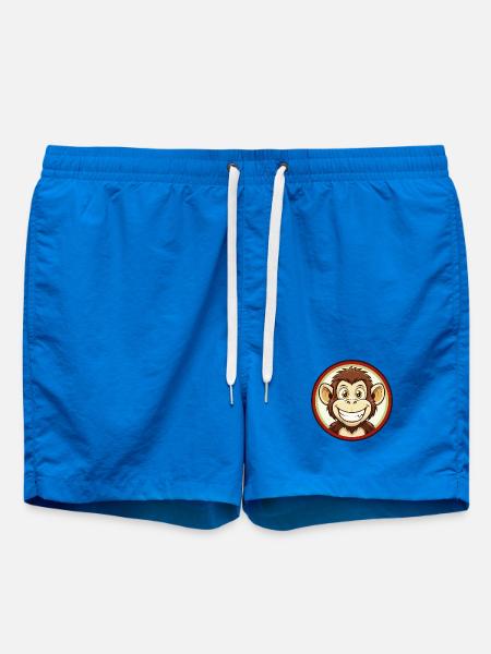 Affe Bunte Kawaii Cartoon Figur Clipart - Badeshorts - Cobalt blue