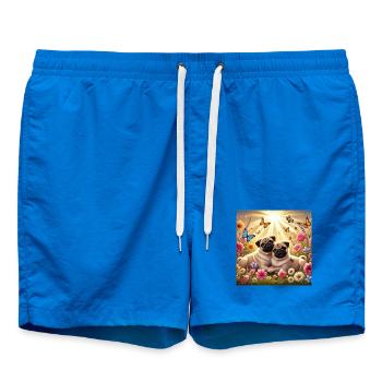 Himmelstruckene Pug Hundefreunde Design - Badeshorts - Cobalt blue - Vorne