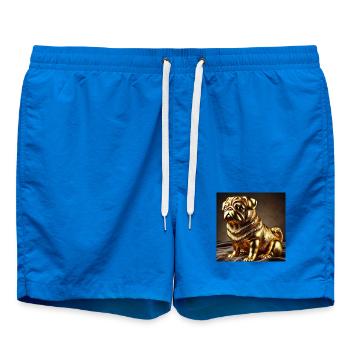 Goldener Pug Skulptur - Badeshorts - Cobalt blue - Vorne