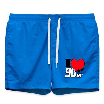 90s Party , Theme Party , 90s Outfit (25) - Swim Trunks - cobalt blue - Front