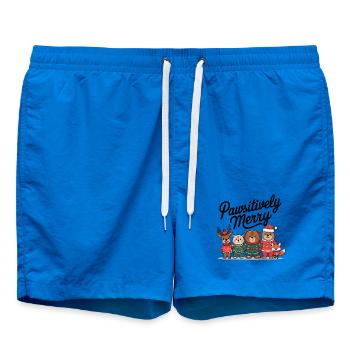 Festive Animal Christmas Crew - Swim Trunks - cobalt blue - Front