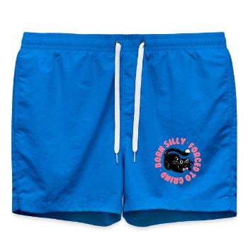 Born Silly, Forced to Grind – Funny Cat - Swim Trunks - cobalt blue - Front
