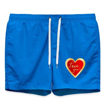 Ich liebe dich Herz - Badeshorts - Cobalt blue - Vorne