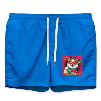Comicstyle Pomeranian Dog "I am a thief" - Badeshorts - Cobalt blue - Vorne