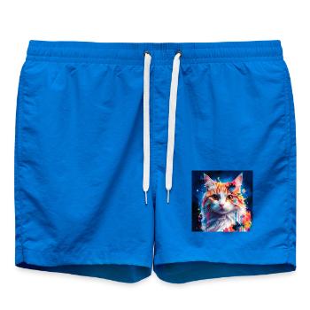 Artful cat - Swim Trunks - cobalt blue - Front