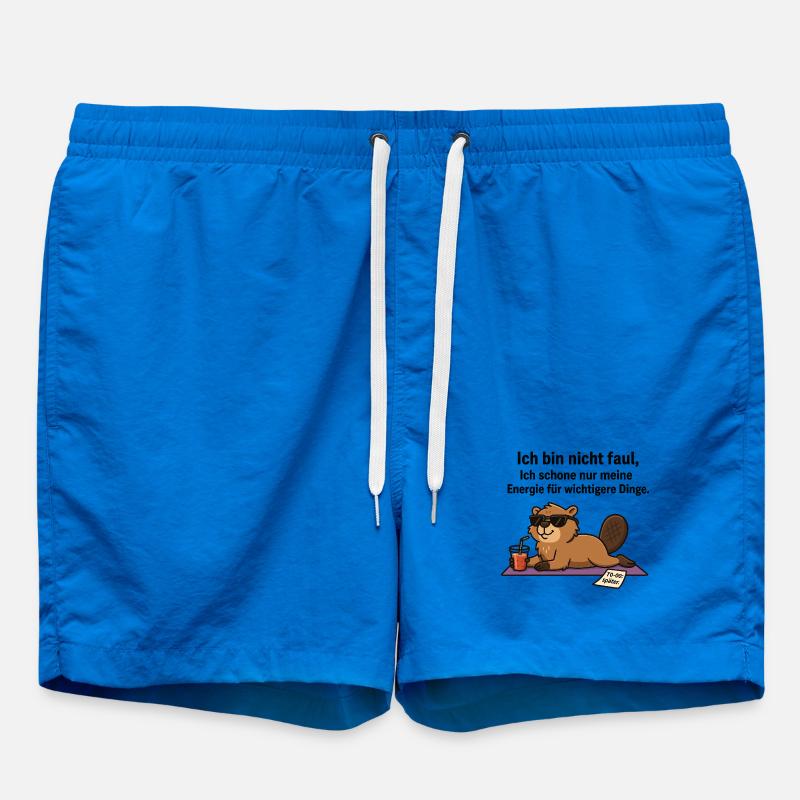 Lazy beaver in chill mode - Swim Trunks - cobalt blue