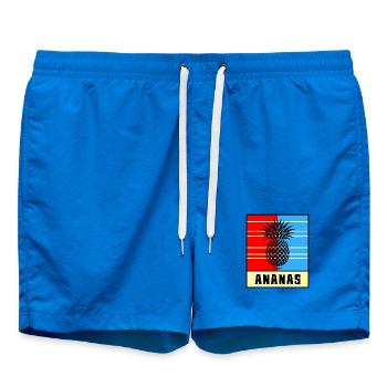 Pineapple Pop Style – Red & Blue - Swim Trunks - cobalt blue - Front