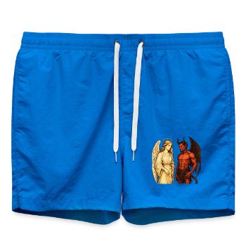 Himmlischer Engel gegen feurigen Dämon Illustration - Badeshorts - Cobalt blue - Vorne