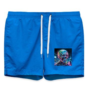 Crâne cyberpunk avec citations sur la technologie - Short de bain - cobalt blue - Devant