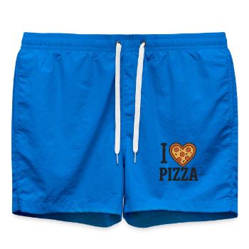Pizza Lover Shirt – I Heart Pizza Design - Badeshorts - Cobalt blue - Vorne