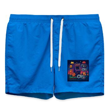 Retro-Pixel-Arcade-Gaming-Design - Badeshorts - Cobalt blue - Vorne