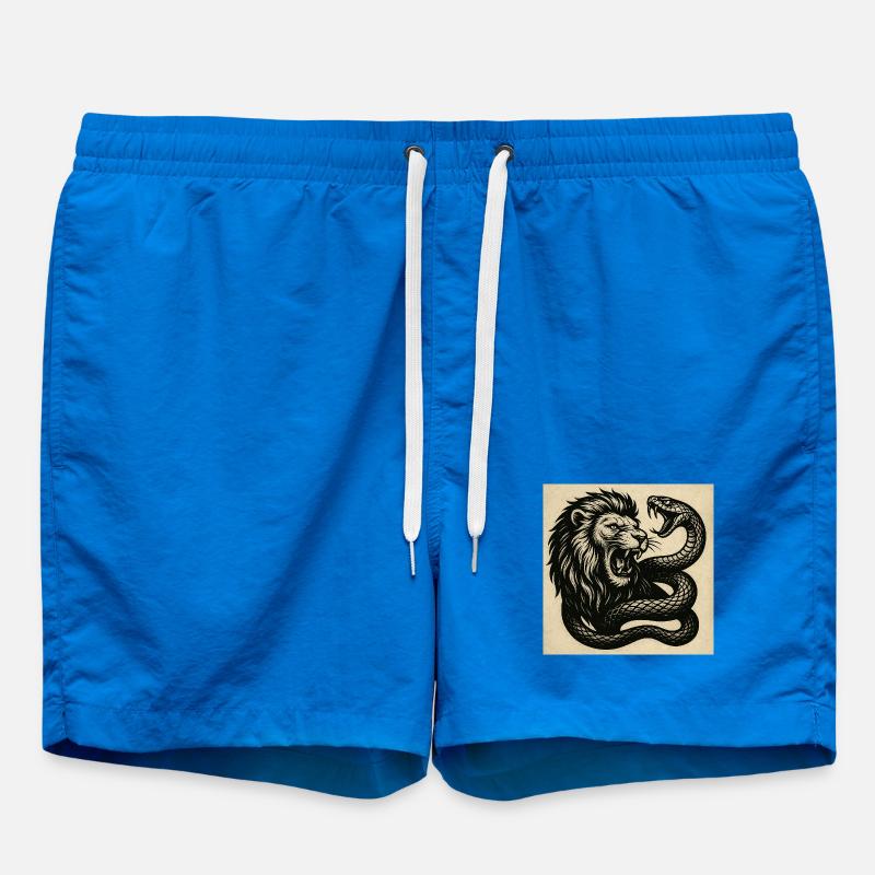 Lion et Serpent TattooDesign - Short de bain - cobalt blue