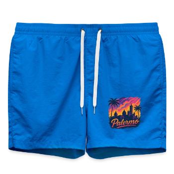 Palerme Ville Italie Sicile Silhouette Cadeau - Short de bain - cobalt blue - Devant