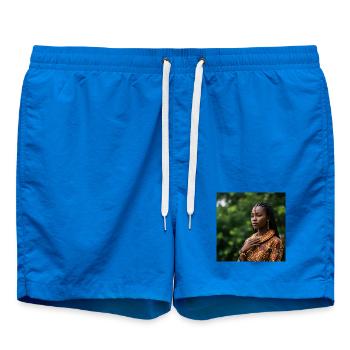 Afrikanisches Porträt in buntem Schmuck - Badeshorts - Cobalt blue - Vorne