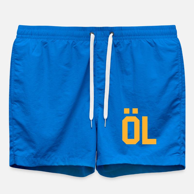Powerful digital typographic design - Swim Trunks - cobalt blue