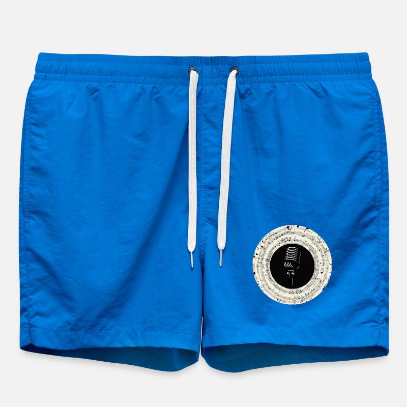 Microphone Musical Notes Art - Swim Trunks - cobalt blue