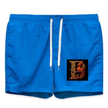 P – Magic Ornament with Phoenix - Swim Trunks - cobalt blue - Front