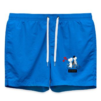 Caricature de mariage humoristique à vélo - Short de bain - cobalt blue - Devant - AI Model Male 185 light (185cm)