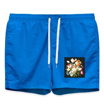 Elegant pastel flower composition of old masters - Swim Trunks - cobalt blue - Front