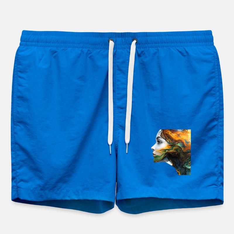 Motif de visage d’art fluide - Short de bain - cobalt blue