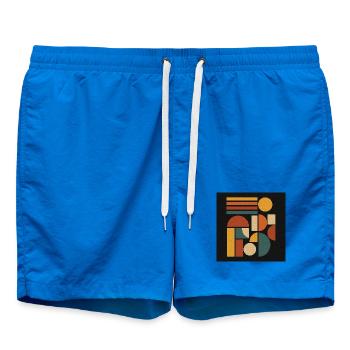 Geometric Colour Forms Retro - Swim Trunks - cobalt blue - Front