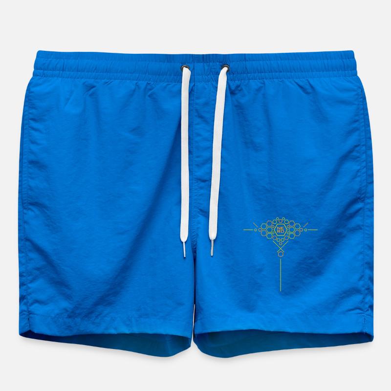 Nerd Hex Pattern Gradient - Swim Trunks - cobalt blue