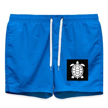 Schwarzweiß Schildkröte Silhouette - Badeshorts - Cobalt blue - Vorne