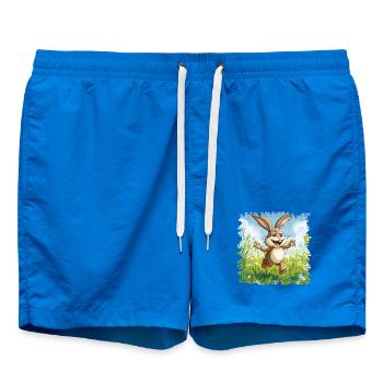 Lapin joyeux dans la prairie printanière - Short de bain - cobalt blue - Devant