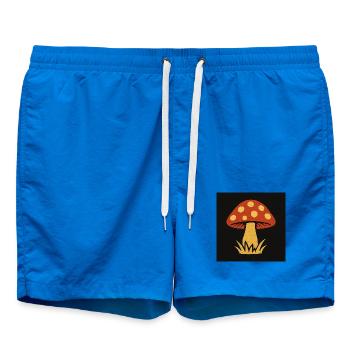 Red hat mushroom in retro style - Swim Trunks - cobalt blue - Front