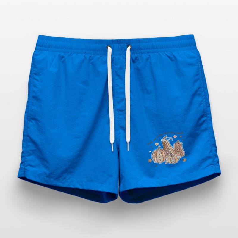 Patchwork Pumpkin Patch Swim Trunks