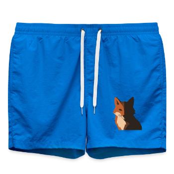 Roter Fuchs Schatten Gesicht Wald Natur Silhouette - Badeshorts - Cobalt blue - Vorne