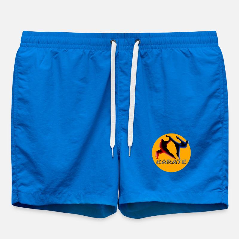 Martial Arts Dynamics Karate Silhouette - Swim Trunks - cobalt blue