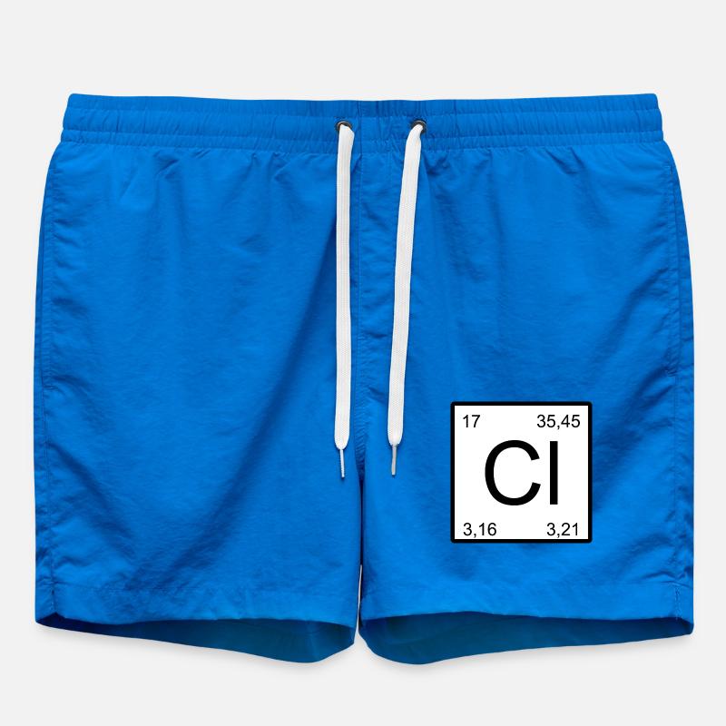Chlorine Square Element Design - Swim Trunks - cobalt blue