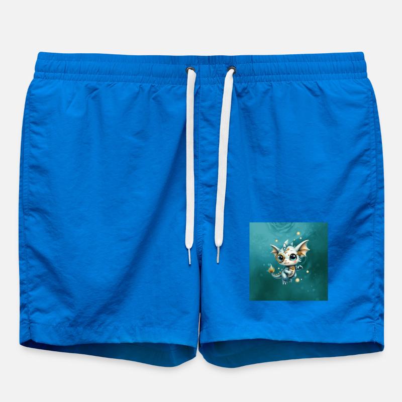 Steampunk Dragon Blue Monocle - Swim Trunks - cobalt blue
