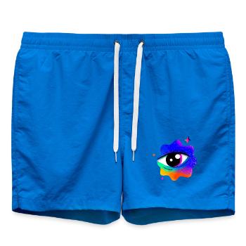 Vivid Rainbow Eye Nebula - Swim Trunks - cobalt blue - Front