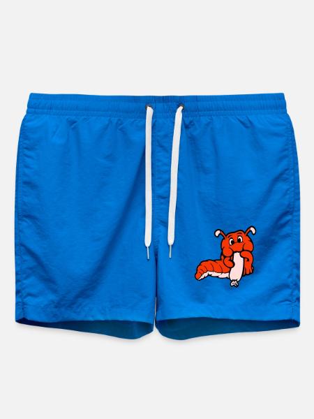 Raupe Wurm Glücklich Isst Wurst Würstchen Hot Dog - Badeshorts - Cobalt blue