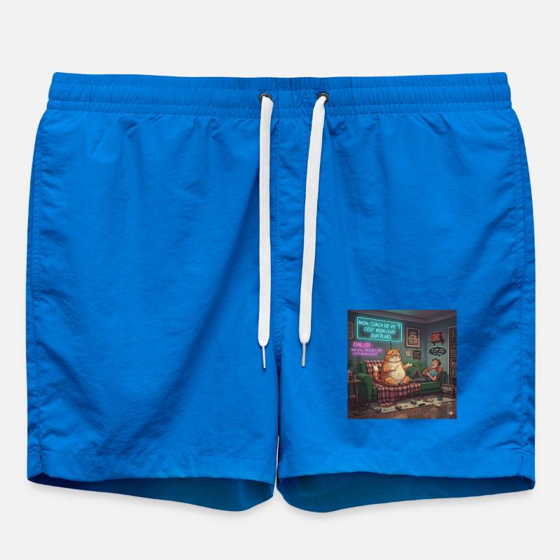 Chat Chill Sur Plaid Neon - Short de bain - cobalt blue