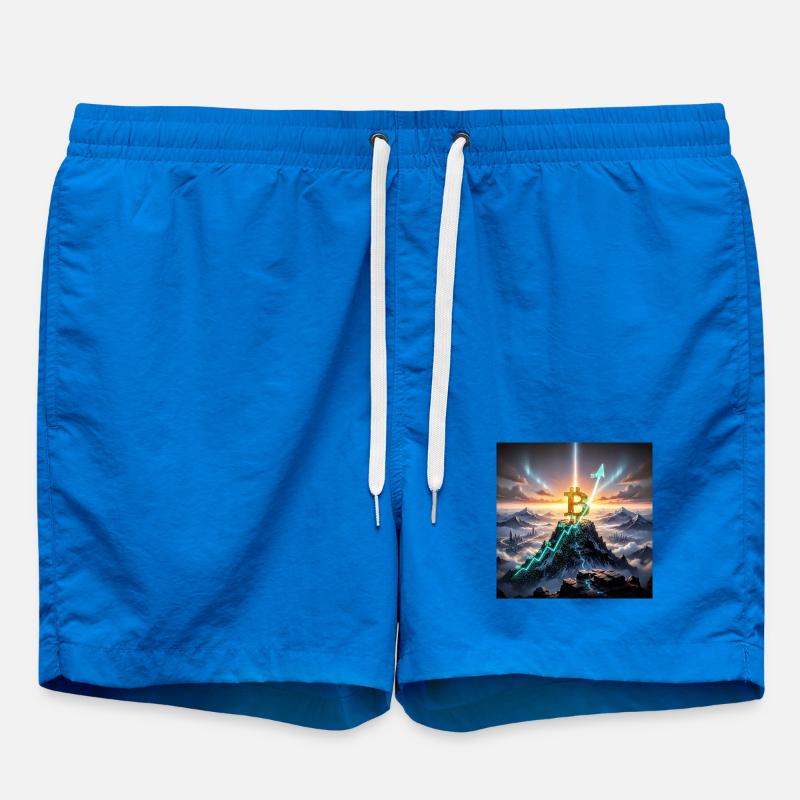 Bitcoin Summit Climb 3D - Swim Trunks - cobalt blue
