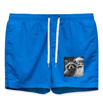 Waschbär Selfie mit Weihnachtsmann  - Badeshorts - Cobalt blue - Vorne