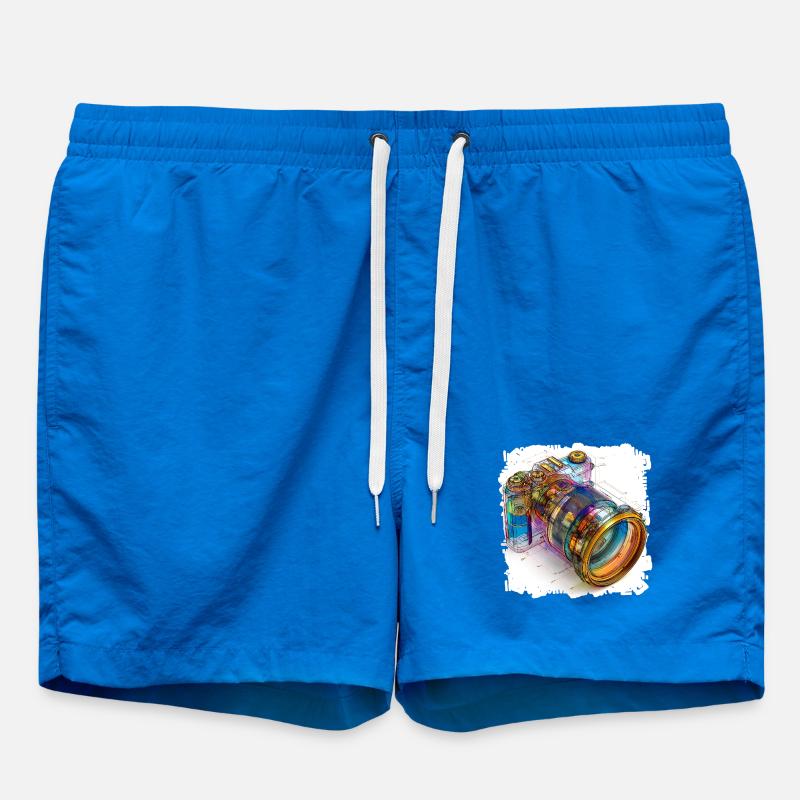 Digital camera as CAD design blueprint - Swim Trunks - cobalt blue