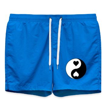 Heart YinYang Contrast - Swim Trunks - cobalt blue - Front