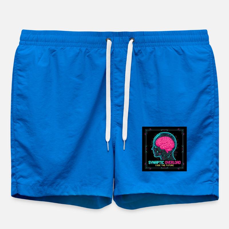 Synaptic Overload Neon Brain - Swim Trunks - cobalt blue
