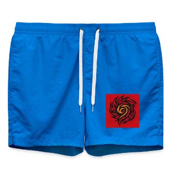 Flame Spiral Tribal - Swim Trunks - cobalt blue - Front