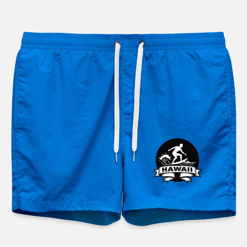 Surfer Hawaii Wave Banner - Swim Trunks - cobalt blue